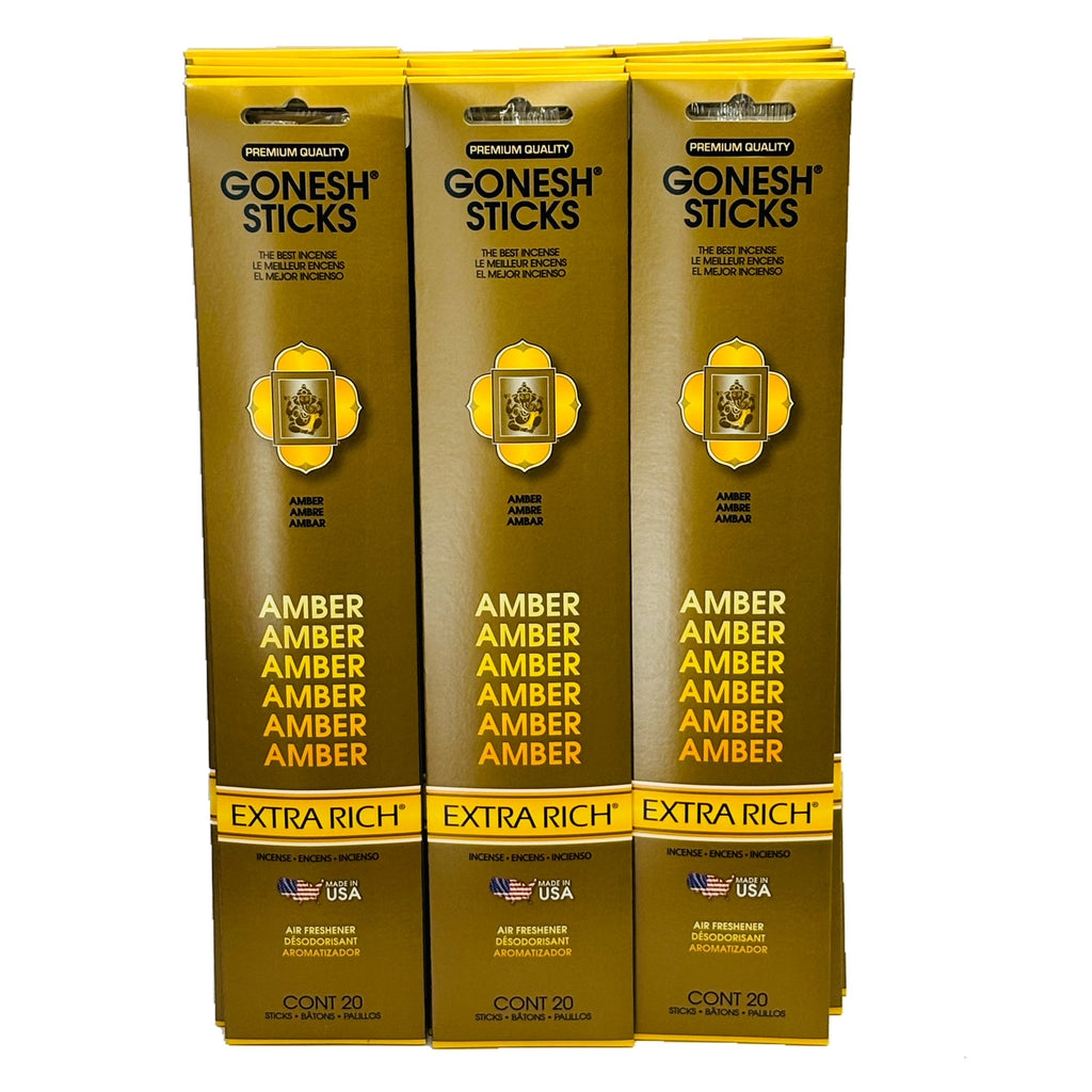 Amber 20sticks X 12pk set (Total 240sticks) GONESH インセンス スティック