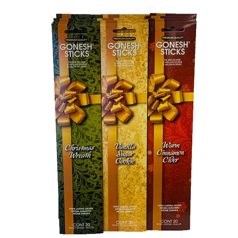 Gonesh Christmas Set Incense 20 Sticks X 12 Pk (240 Sticks)