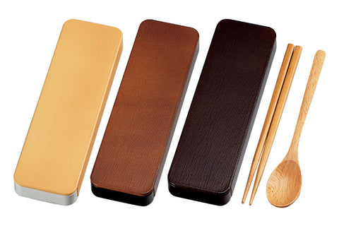 【予約販売商品】18.0木目スライドスプーン&箸セット HAKOYA