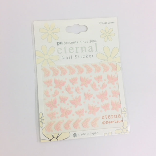ネイル スティッカー ちょうちょ柄 ピンク pa176 Dear Laura