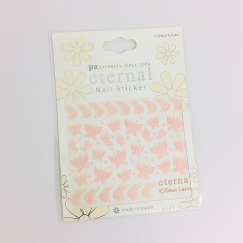 ネイル スティッカー ちょうちょ柄 ピンク pa176 Dear Laura