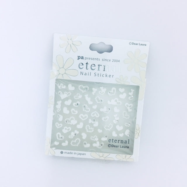 ネイル スティッカー ハート柄 白 pa17 Dear Laura