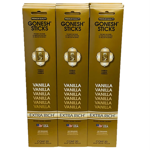 Vanilla 20sticks X 12pk set (Total 240sticks) GONESH インセンス スティック